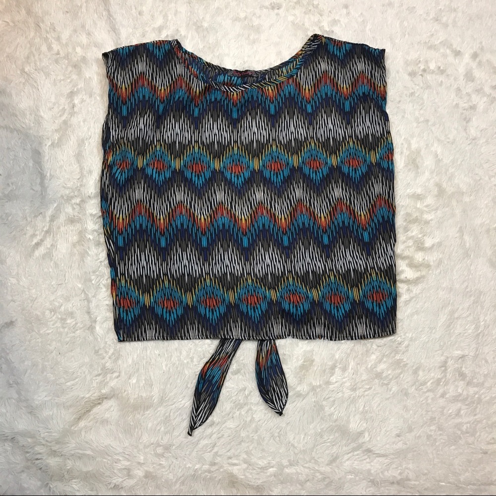 Body Central Open Back Multicolored Blouse